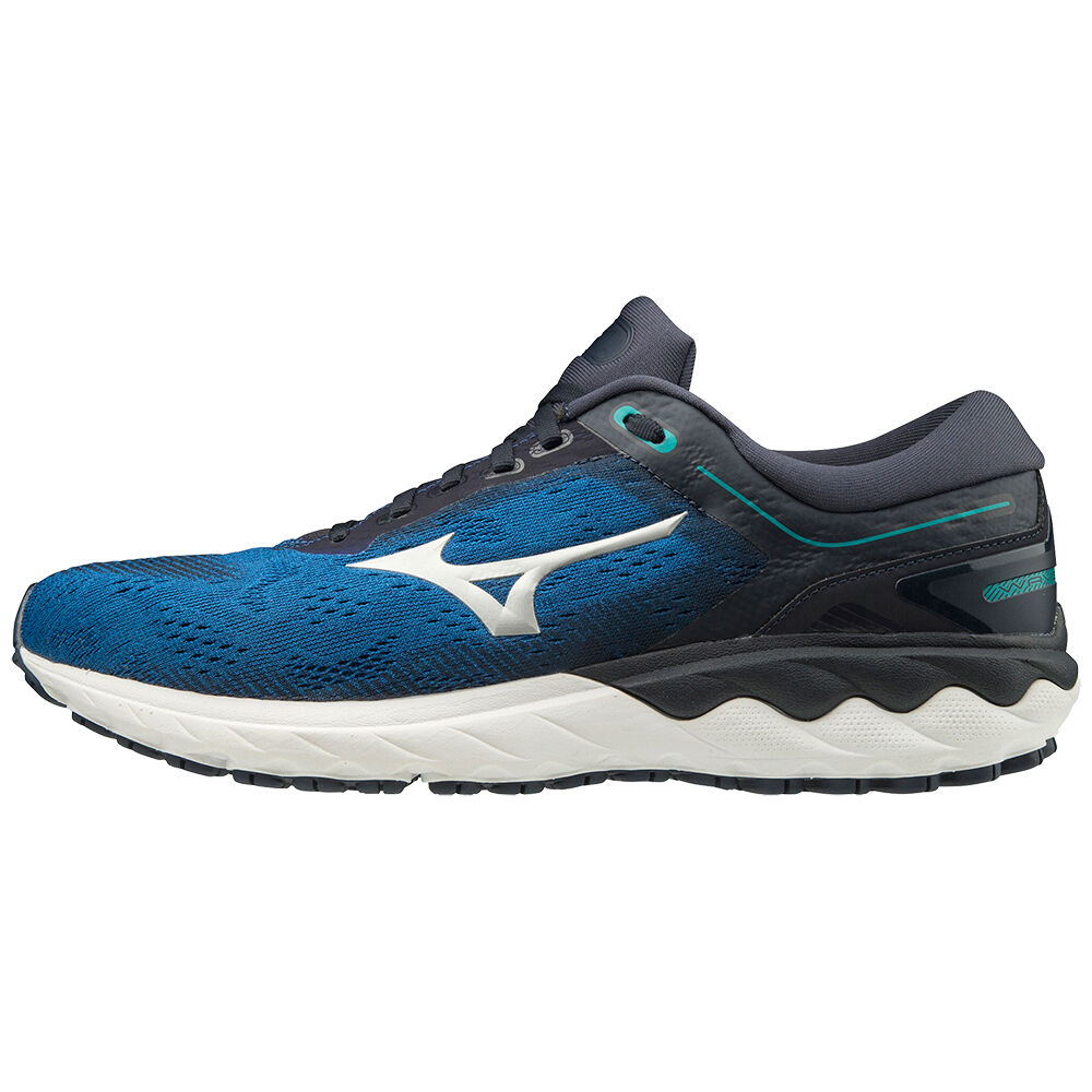 Mens Mizuno Wave Skyrise Running Shoes Blue/Silver/Navy Philippines (EIRVHS439)